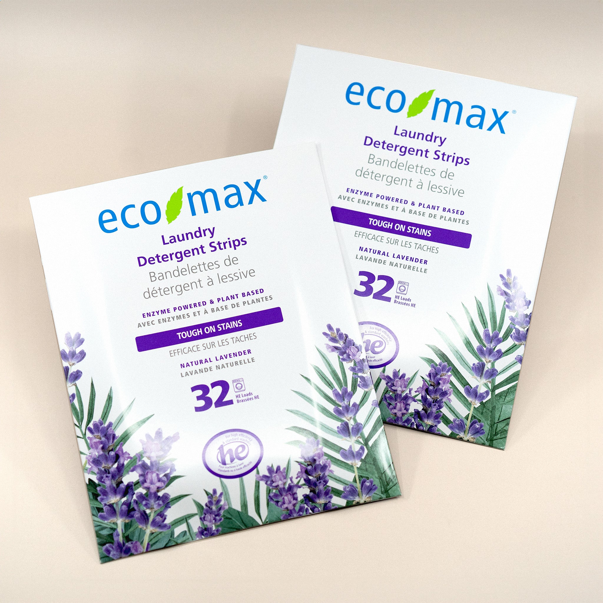 Eco-Max Laundry Detergent Strips - Natural Lavender | 2-Pack Bundle